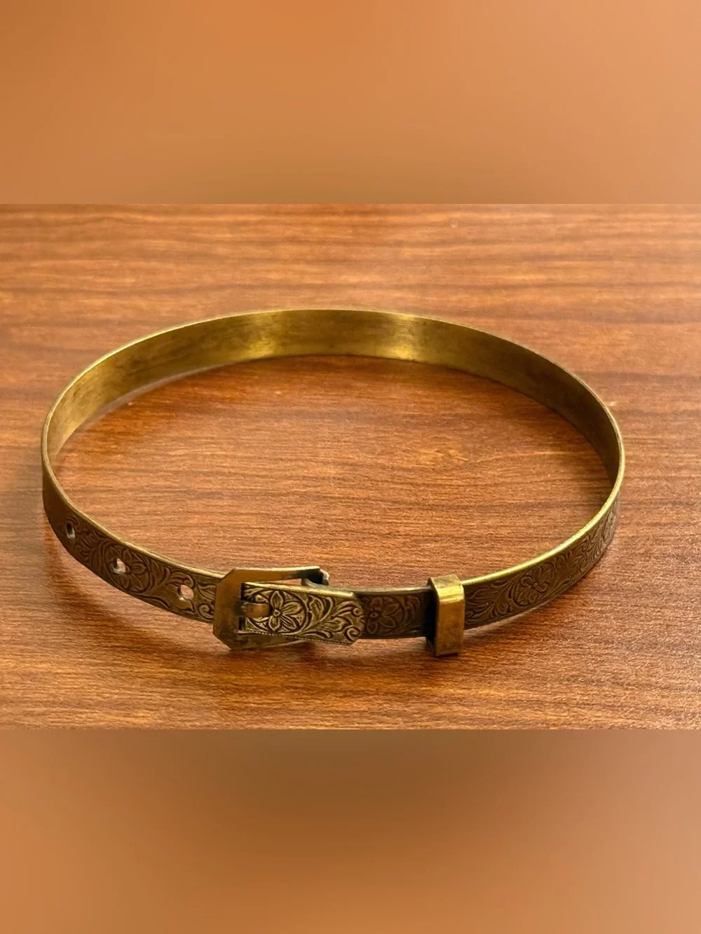 Antique Victorian Etched Buckle Bracelet